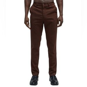 Fashion Nova Men’s Brown Modern Stretch Slim Trouser Dress Pants Sz 42